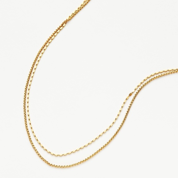 Missoma Box Link Double Chain Necklace - Picture 7 of 7